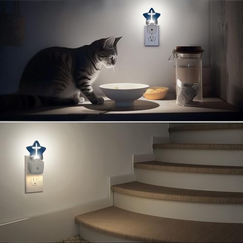 Image of Cross Heaven Plug-in Night Light with Dusk-to-Dawn Sensor for Bedroom,Bathroom and Living Room Sleep Friendly lamp for Women /Girls /Boys Gift,0.5W
