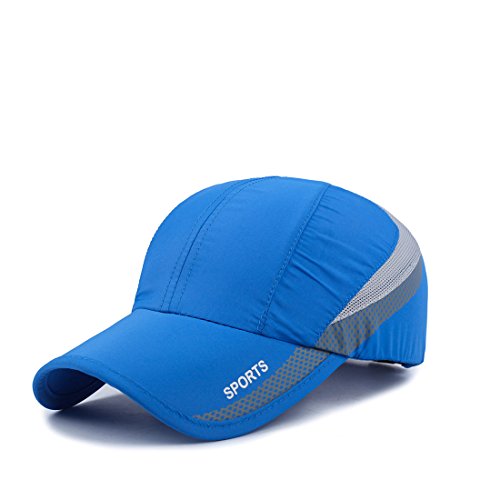 Befur Berretto da baseball ad asciugatura rapida Sport Running Hat Traspirante Tesa Morbida All'aperto Protezione solare Unisex Regolabile Blu, Blu, 59