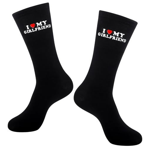 Moyel I Heart My Girlfriend Socks Valentines day Cute Gifts for Boyfriend Him Funny...