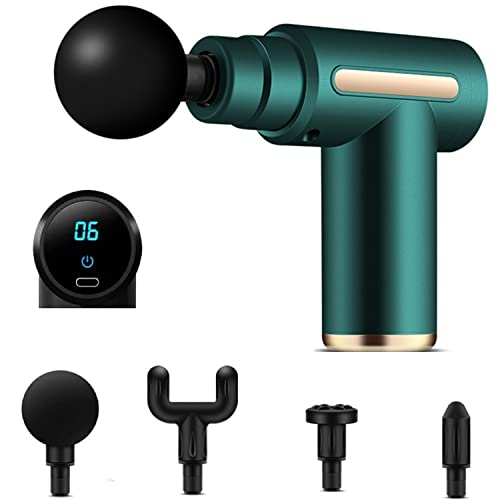 SHAVINGFUN Mini Pistolet de massage Musculaire,Appareil de Massage Masseur de Muscle Profond Avec 6 Niveaux Réglables 4 Têtes de Massage et l'Écran LCD Soulager Douleurs et Raideurs Cover