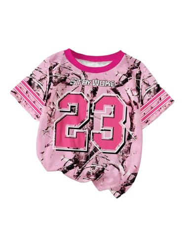 Image of WDIRARA Girl's Leopard Graphic T Shirt Crew Neck Short Sleeve Tee Shirts Cute Tops