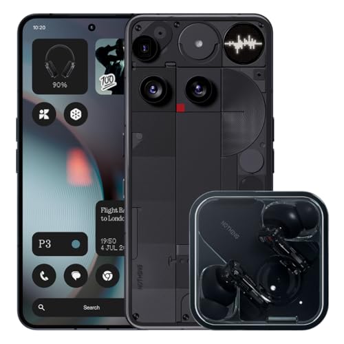 Nothing Phone (3) 512GB Black – Unlocked 5G Smartphone with Triple 50MP Camera Ear Black Included