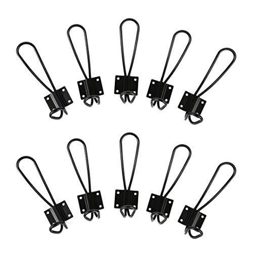 Oushinan Rustic Entryway Hooks | 10 Pack Of Black Wall Mounted Vintage Double Coat Hangers With Large Metal Screws Included #TOP1