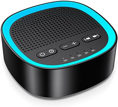 iEasy Sleep White Noise Sound Machines with 30 Soothing Sounds 3.5 mm Headphone Jack 5 Timer Settings 32 Precise Volume Memory Function Compact Design Ideal Gift for Family Friend Baby Adult (Black)