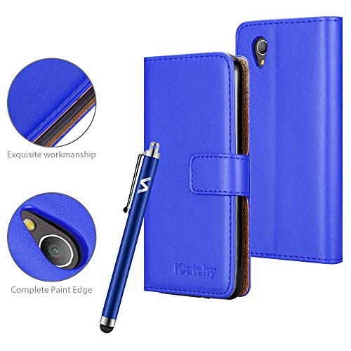VA Mobile Cover, Phone Cases, Leather Magnetic Flip Card Slots Holder Stand View Protective Wallet Cover For Alcatel 1 Phone (5.0 Inch) (Blue)