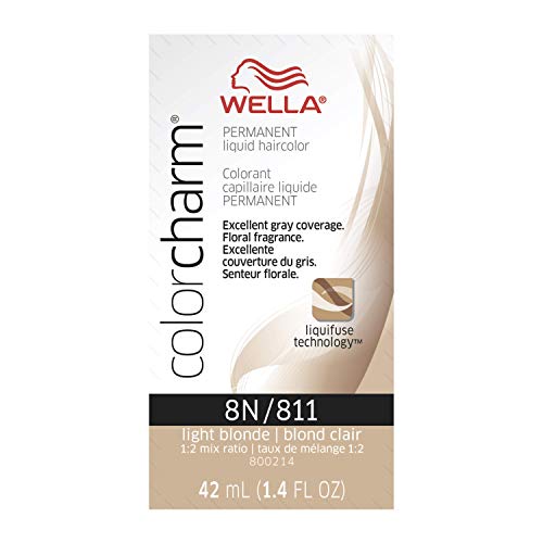 Wella Color Charm Permanent Liquid Hair Color for Gray Coverage Liquid 8N Light Blonde, 1.42 Fl Oz (Pack of 1)