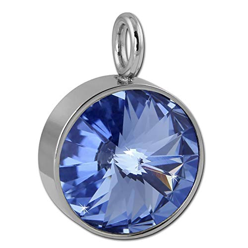 Amello Zirkonia Ketten-Anhänger Edelstahl Swarovski Elements blau ESHS02H