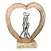 Produktbild Casablanca modernes Design GILDE Skulptur First Kiss - erster Kuss - Natur/silberfarben, Paar im Herz Höhe 34 cm