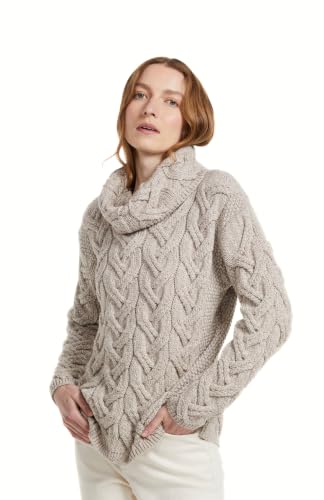 Image of Soft Merino Chunky Cable Cowl Aran Sweater by Aran Woollen Mills