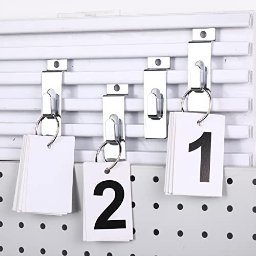Hotop 50 Packs Slatwall Utility Notch Hook Commercial Slatwall Picture Hanger Slatwall Pegs For Slatwall Accessories Panel Pegboard Slat Grid Shelf Hanging Display,Silver #TOP5