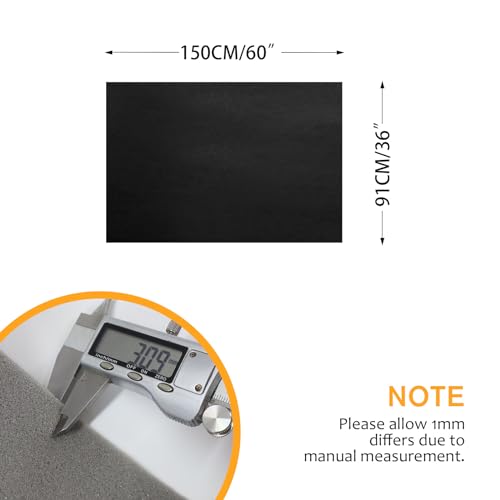 Suede Headliner Fabric with Foam Backing Material - Automotive/Home Micro-Suede Headliner Flame Retardant Fabric for Car Replacement/Repair/DIY (Black 36 * 60 Inch)