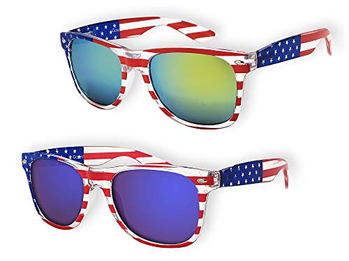 Goson American Flag Aviator Sunglasses 2 Pairs