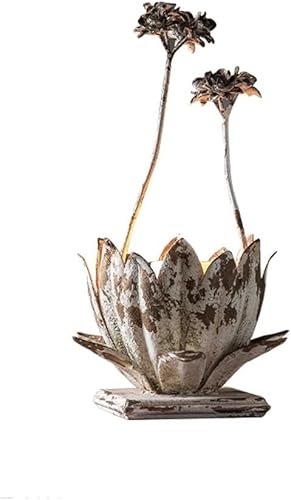 Portavelas de hierro forjado, diseño de loto, ramas creativas, adornos para estudio fotográfico, boda, fotografía, decoración retro, portavelas para