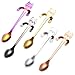 5Pcs Cat Coffee Spoon Sugar Spoon Cat Stirring Spoons for Tea Dessert Stainless Steel