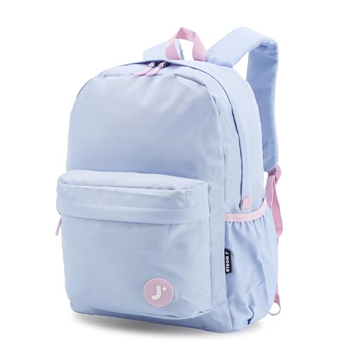 Image of J World Oz Middle School Backpack for Kids. Cute Laptop Bookbag for Girls Boys, Baby Blue