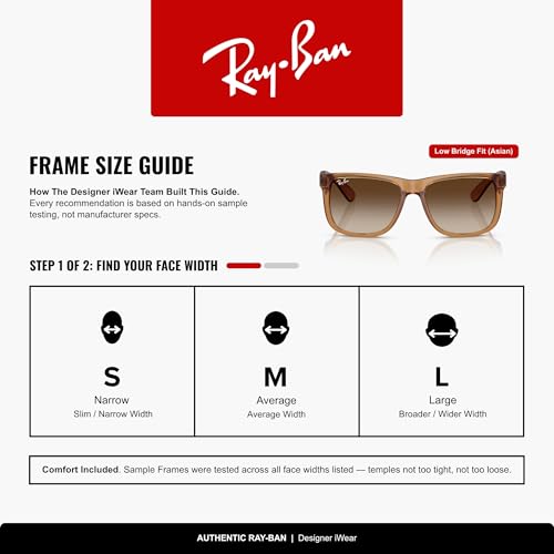 Image of Ray-Ban RB4165F Justin Classic Square Sunglasses for Men