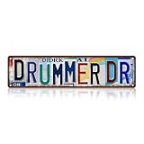 JBYMsign Vintage Drummer Dr Street Sign Wall Decor Metal Tin Signs