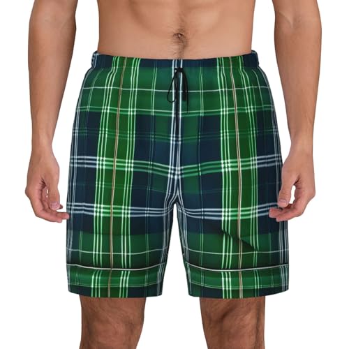 Short de bain homme tartan bleu pour la plage et la piscine