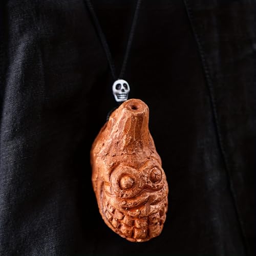 Aztec Death Whistle, Up To125+ Decibels Loud Real Screaming Aztec Death Whistle Loudest Authentic Human Authentic Human Ehecachichtli Sounding Screams War Whistle (Ceramic)