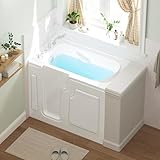 FerdY Floridian 52' x 30' Walk-in Bathtub with Left-Side Door Opening and Quick Fill and Drain System, Rectangular Soaking Bathtub in White