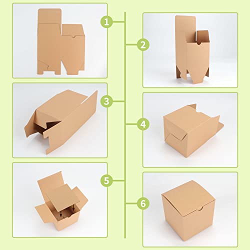 Zbeivan 4X4X4 Gift Box For Presents 100 Pack, Small Bridesmaid Proposal Gift Boxes With Lid For Wedding, Party Gift Wrapping,Brown #TOP6