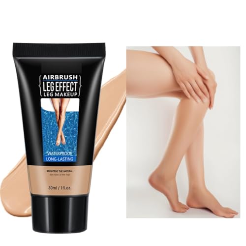 KARLOR Crema per il trucco delle gambe, crema colorata per le gambe, fondotinta impermeabile, crema coprente, senza trasferimento, effetto aerografo, copertura per il corpo, fondotinta base (02#