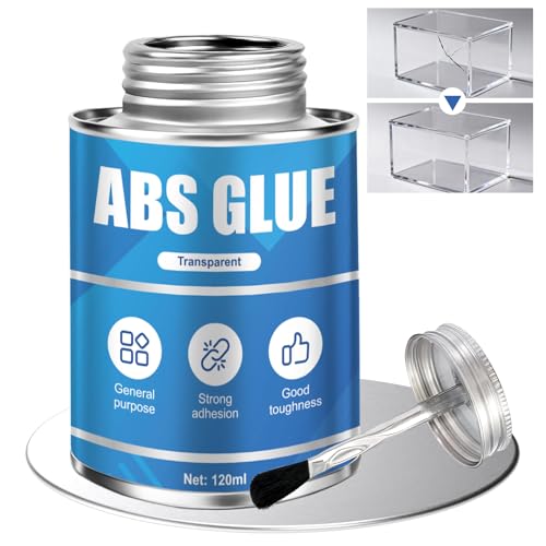 ALLONY Colla per Plastica, Colla per Vetro, Colla per Plastica ABS, Tenuta Estremamente Forte, Impermeabile, Adatto per ABS, Acrilico, Metallo, Plastica, Vetro, Super Colla, 120ML