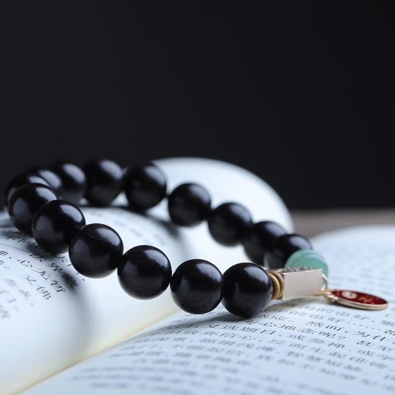 黑檀木DIY牛气冲天一路有你款手串文玩念珠1.2×15颗男女(赞比亚小叶紫檀1.2×15颗)