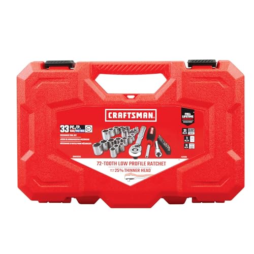 Image of CRAFTSMAN Mechanics Tool Set, 33 Piece, 3 /8 Inch Drive SAE /Metric (CMMT12113)