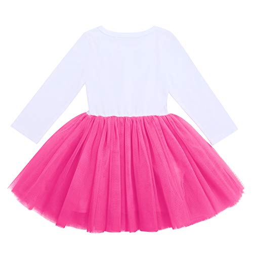 ODASDO Baby Girls Toddler Kids 1st / 2nd / 3rd Birthday Party Long Sleeve Tutu Tulle Bowknot Princess Dresses2