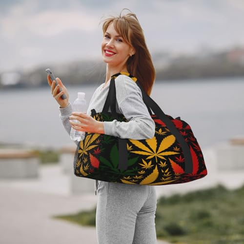 40l Gym Travel Duffel Bag Rasta Leaf Cannabis Tropical Carry-On Workout Overnight Backpack4
