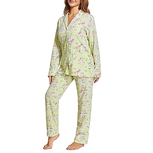 Image of Tugege Pajamas Set Long Sleeve Sleepwear Womens Button Down Nightwear Pj Sets