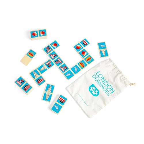 Bigjigs Toys London Dominoes - Pack de 28 dominós de madera miniatura 6