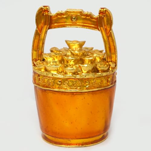 Juanxian Feng Shui Decorating Figurine Yellow “TAI KAT TAI LEY” Buckets Of Gold & Good Fortune LuckyFengshui Gift Attract Wealth Bring Good Luck - Image 3