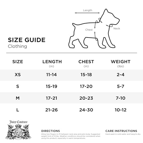 Juicy Couture Hooded Pet Juicy Bling Velour Tracksuit for Small Dogs and Cats - Black - M/L - Image 5