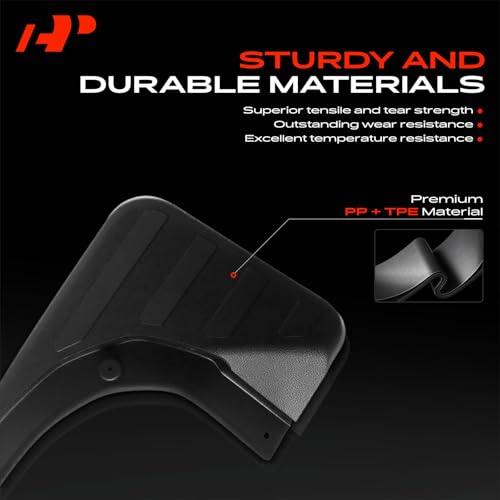 Image of A-Premium Mud Flaps Compatible with Mercedes-Benz GLK280 2009, GLK300 2010-2015, GLK350 2009-2015, No Drilling Required Mud Guards with Hardware Accessories, Set of 4 Front and Rear