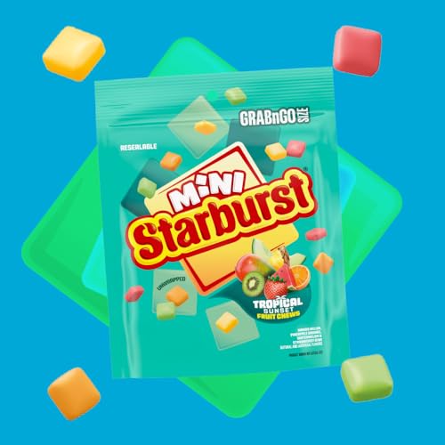 STARBURST Minis Tropical Candy Bulk Candy Bags Of Fruit Chews Snacks 7.2oz - image 4