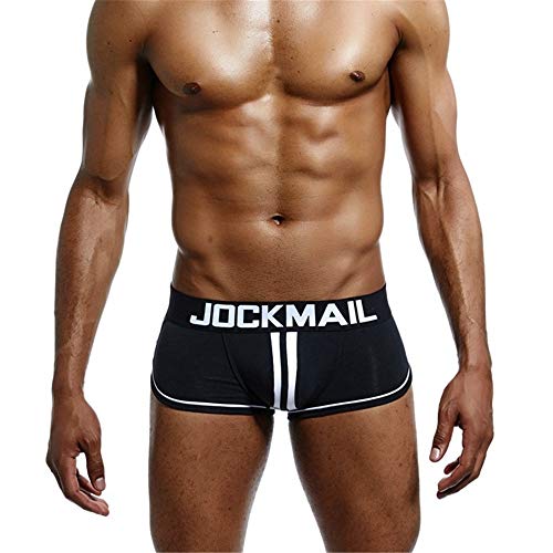 Mens Underwear Jockstrap Bottomless Men Boxer Shorts Backless Men Underwear (XXL, Black)3