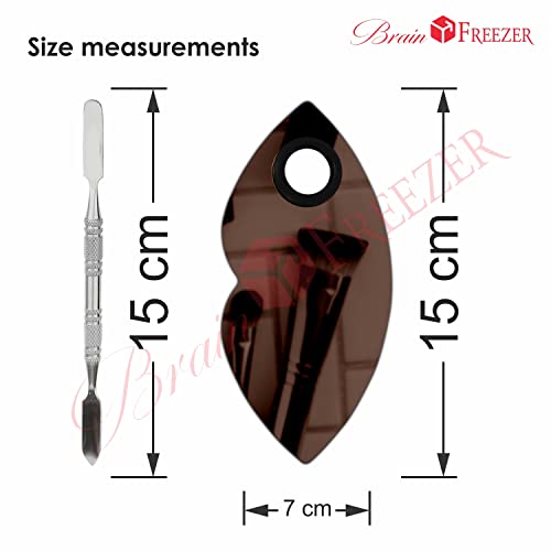 Image of Brain Freezer Shiny Makeup Palette With Stainless Steel Lip Shape Spatula, Rose Golden 100 g