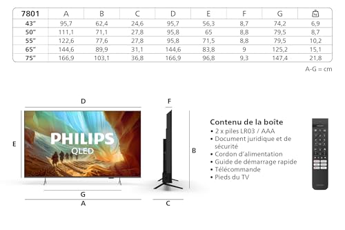 Philips 43PQS780112 TV 109 2 cm 43 4K Ultra HD Smart TV Wifi Neuf - vue 5