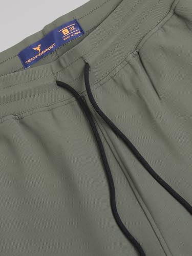 Image of TECHNOSPORT Men Solid Slim Fit Sports Shorts TS Flexi Polyester Mid Rise Drawstring Shorts Pant for Men Pockets Gym Workout Running Joggers Casual Quick Dry