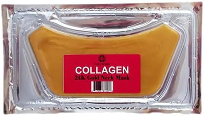 Collagen Neck Mask-24k Gold Gel with Natural Collagen, Vitamin A, Gold Pearl Powder & Hyaluronic Acid 5 Pieces - from Bella Reina