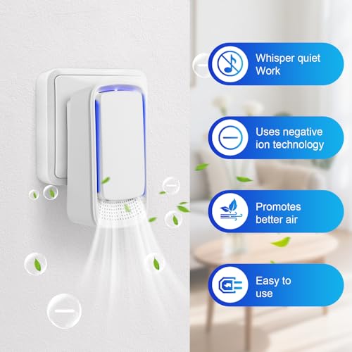 KLVEU Plug In Air Ionizers for Home 4Pack,Negative Ion Air Purifier -Plug In Air Freshener for Home, Office, Bathroom and Living Room,Portable Air Purifiers Odor,Pets Smell(3) by KLVEU - Image 2
