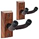 Musbeat Ukulele Wandhalterung 2er Set, Schwarz-Walnussholz 45° V-förmiger Ukulele Hänger, Ukulelehalter Aufhängung für Banjo, Mandoline, Ukelele (Konzert, Ananas, Sopran, Tenor & Bariton)