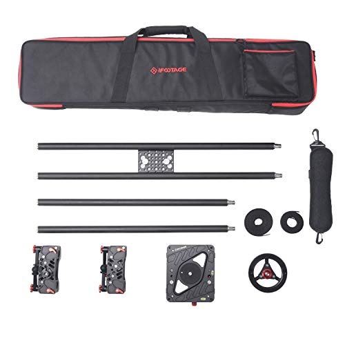 Ifootage Camera Slider Track Carbon Fiber 53'' Dolly Rail Video Stabilizer Professional For Dslr Camera Dv Video Camcorder Film Photography - Shark Slider S1 With Extension Tubes (S1B) #TOP5