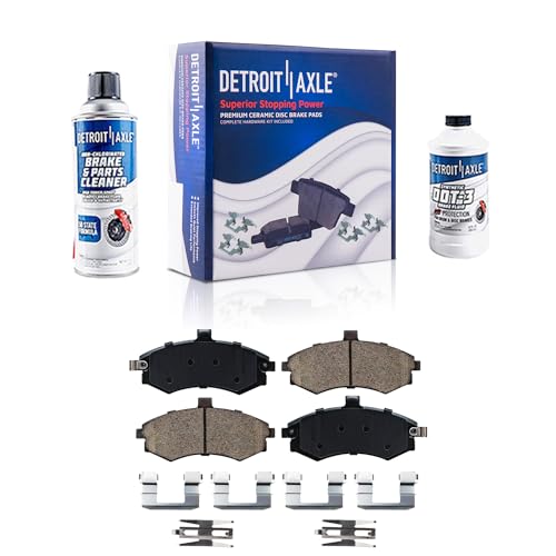 Image of Detroit Axle - Front Brake Pads for Hyundai 2002 2003 2004 2005 Elantra, Ceramic Brake Pads with Hardware Replacement