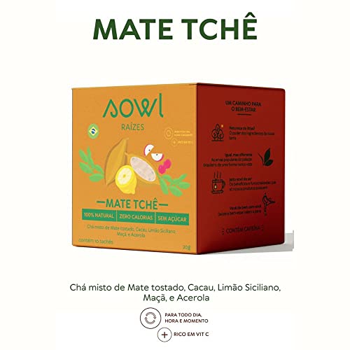 Chá Mate Tchê Tostado Cacau Limão Siciliano Maçã Acerola 10 saches