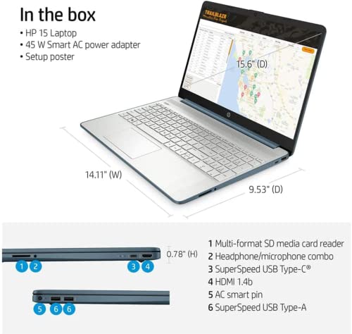 Hp 2022 15.6" Fhd Laptop Computer, Amd Ryzen 5-5500U Processor(Beats Intel I7-1065G7), 32Gb Ram, 1Tb Pcie Ssd, Amd Radeon Graphics, Hd Webcam, Bluetooth, Wi-Fi, Win 11, Blue, 32Gb Usb Card #TOP4
