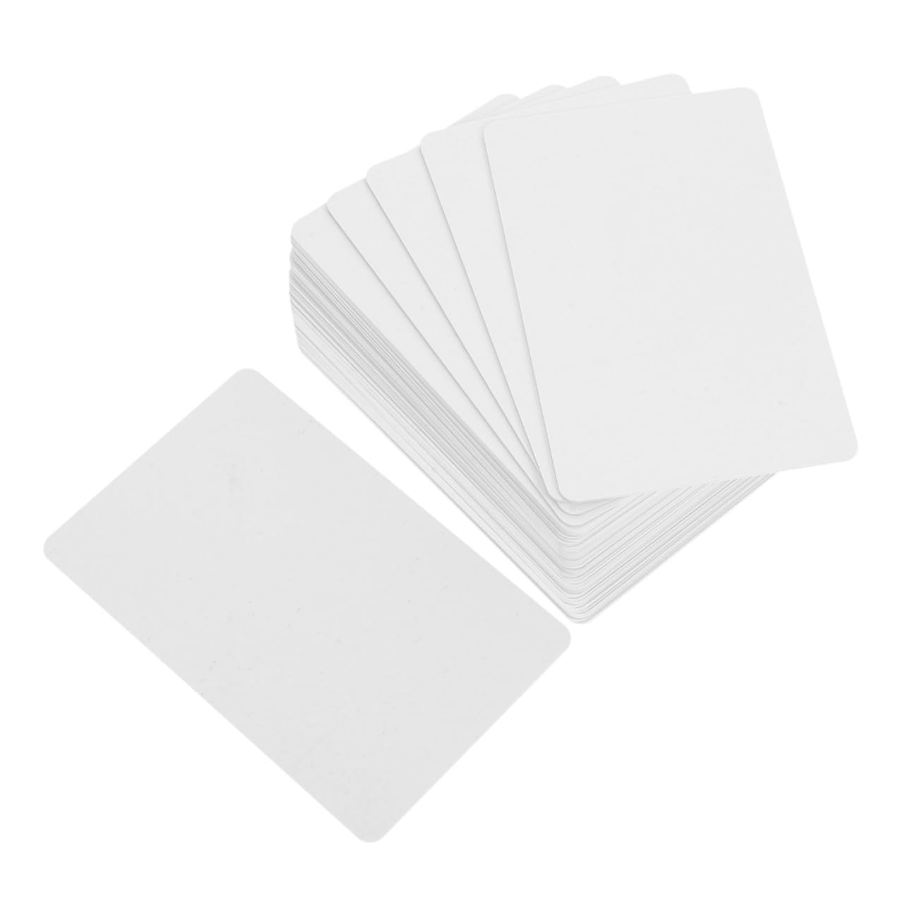 PLAFOPE 100 Stück Doppelseitige Weiße PVC Karten zum Bedrucken Blanko Kunststoff Visitenkarten Beidseitig Beschreibbar Langlebig und Vielseitig Einsetzbar für Business und Id Ausweise