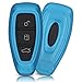 Produktbild ASARAH ABS Schlüsselhülle für Ford mit edler Lackierung, Schutzhülle für Autoschlüssel Cover für Schlüssel-Typ FD 3BKL - Blau